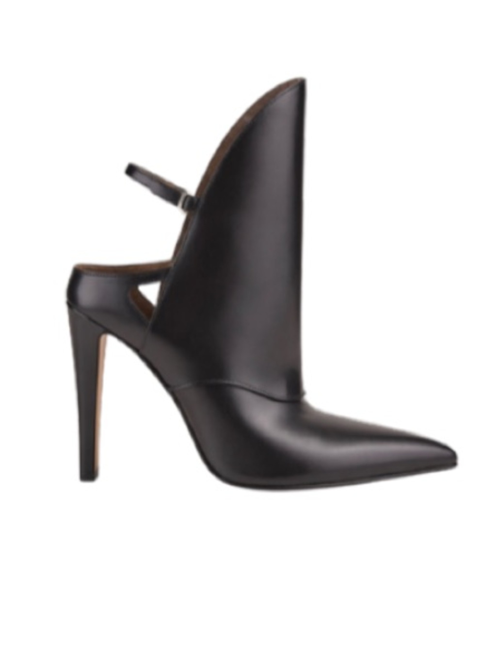 New! Alexander Wang Lys High-Cut Pointed-Toe Black Leather Bootie | 37